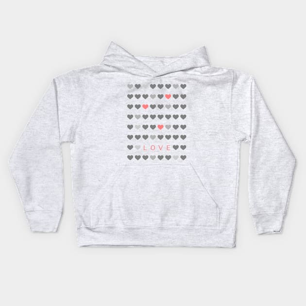 Love and Hearts Kids Hoodie by tramasdesign